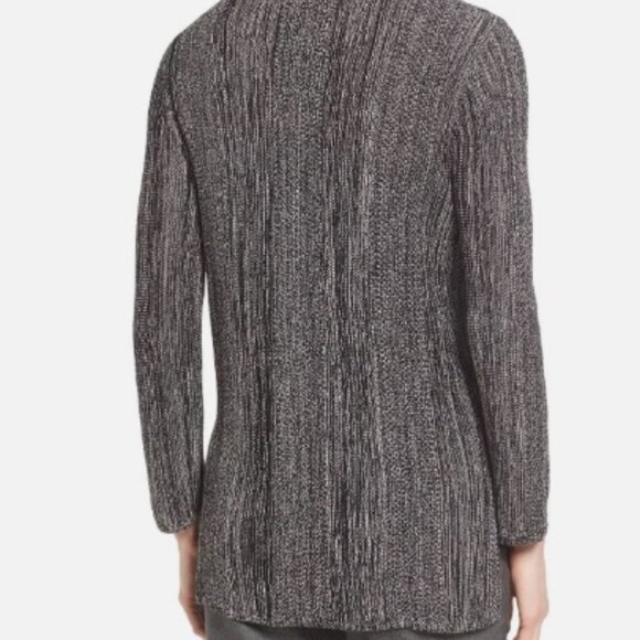 BOSS Women's Knit Sweater Heathered Black White Viscose Minimalist Quiet Luxury - Picture 9 of 9